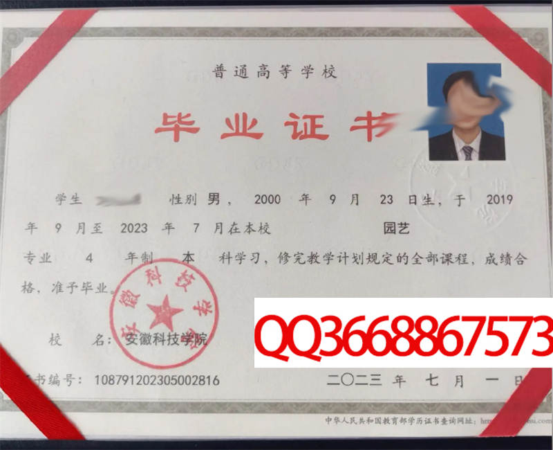 安徽大学2023年毕业证图片