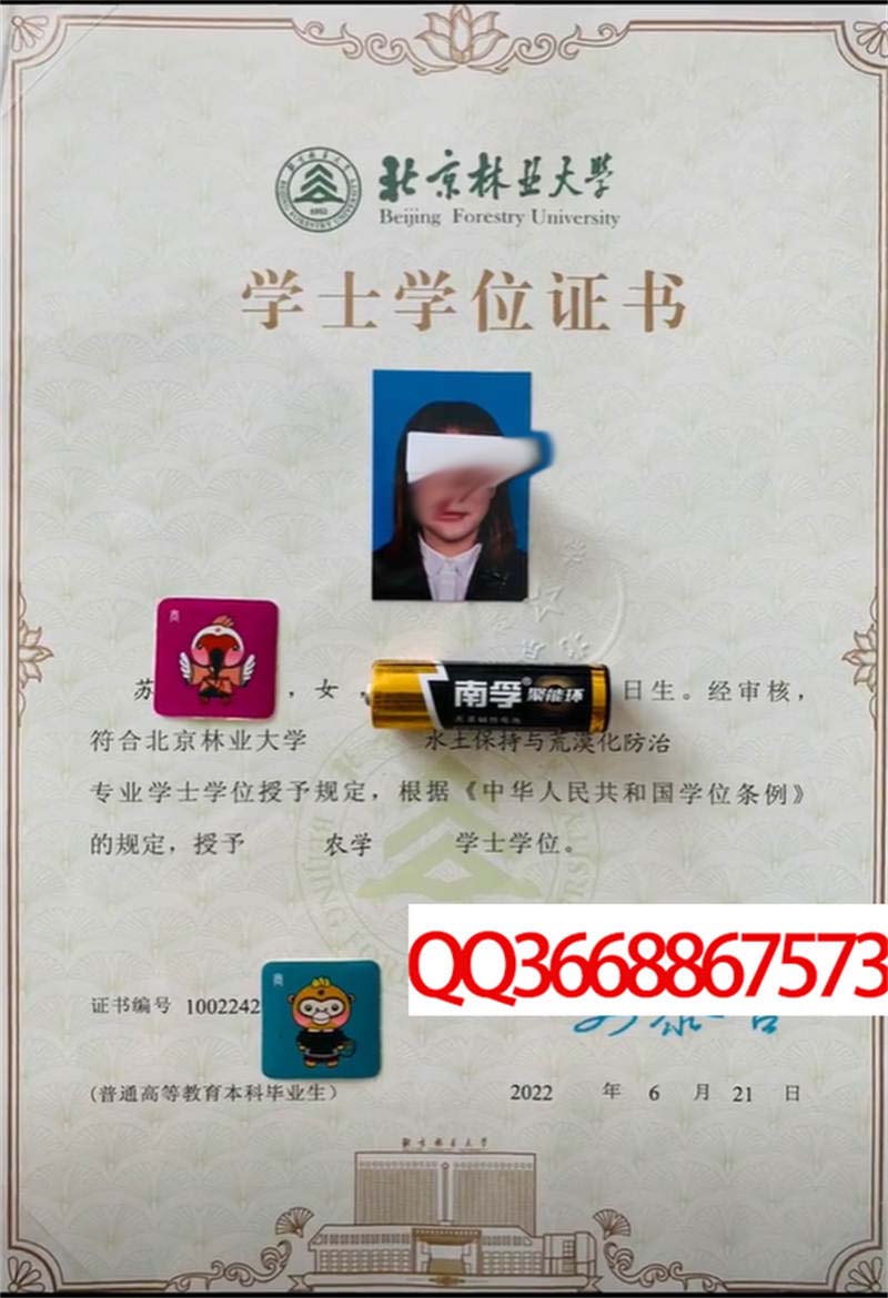 北京林业大学2022年学位证样本