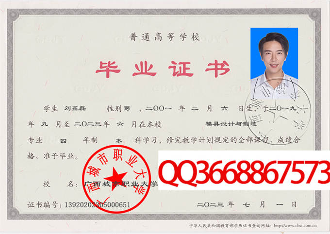 广西城市职业大学2023毕业证样本