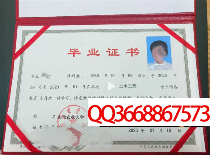 东北农业大学2023年毕业证样本
