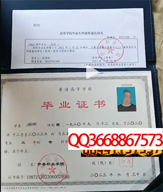 伊春职业学院2023年毕业证样本