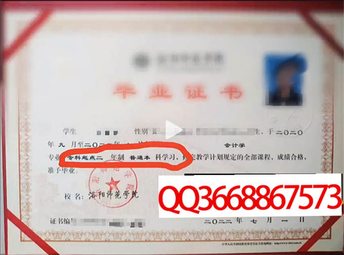 洛阳师范学院2022年毕业证样本