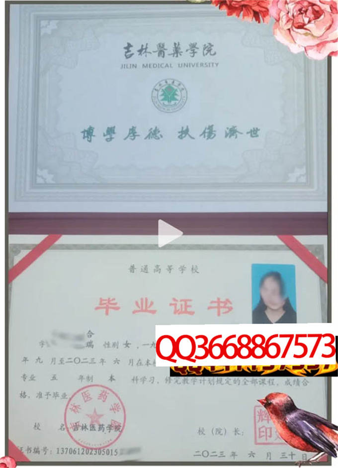 吉林医药学院2023年毕业证样本