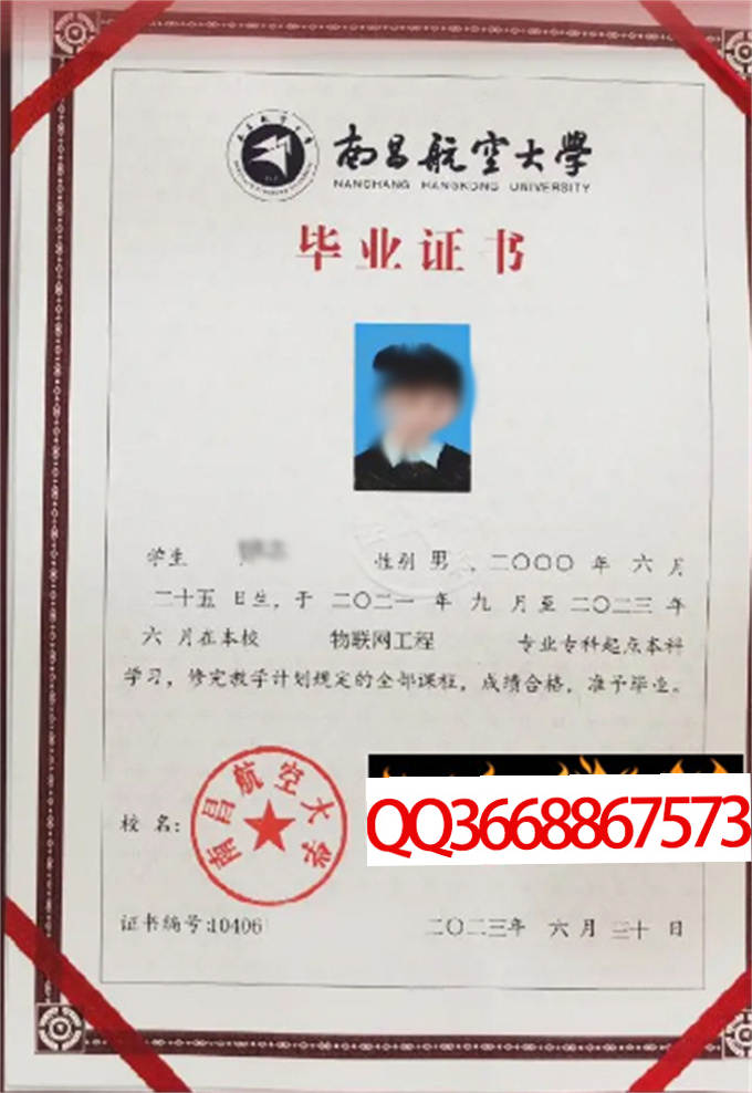 南昌航空大学2023年毕业证样本