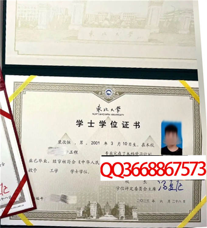 东北大学2023年学位证样本