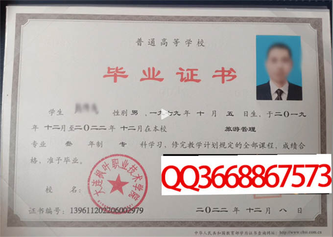 大连枫叶职业技术学院2022年毕业证样本