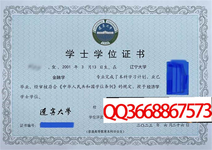 辽宁大学2023年学位证样本