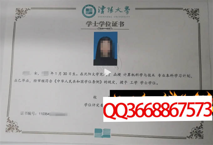 沈阳大学2023年学位证样本