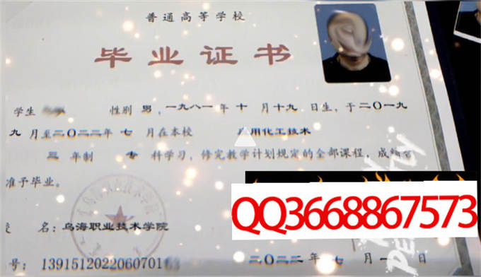 乌海职业技术学院2022年毕业证样本