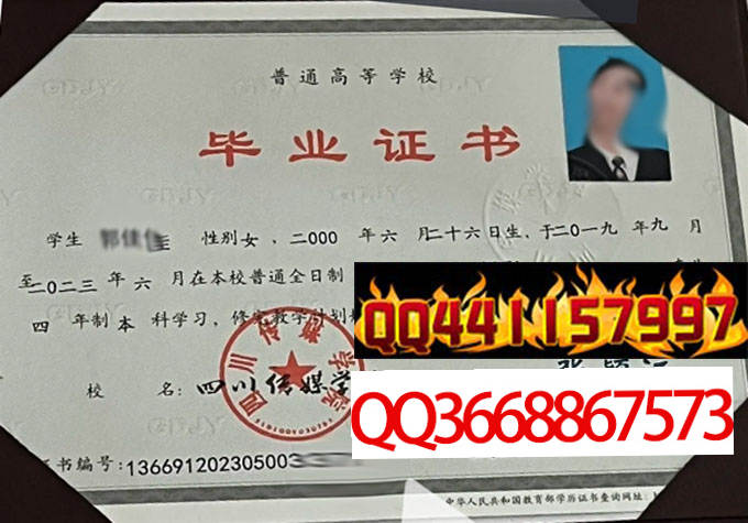 四川传媒学院2023年毕业证样本