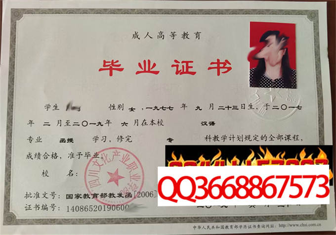 四川文化产业职业学院2019年毕业证样本