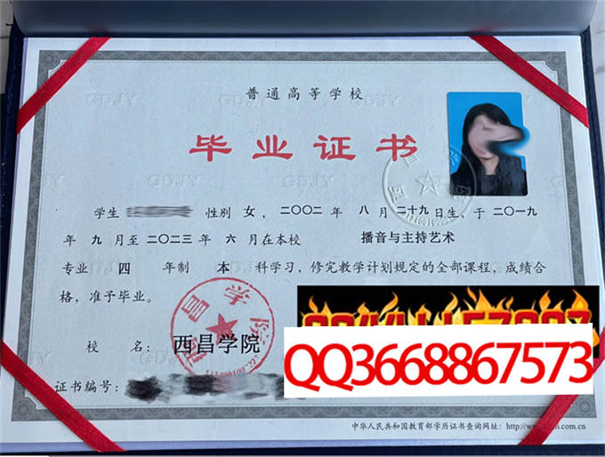 西昌学院2023年毕业证样本