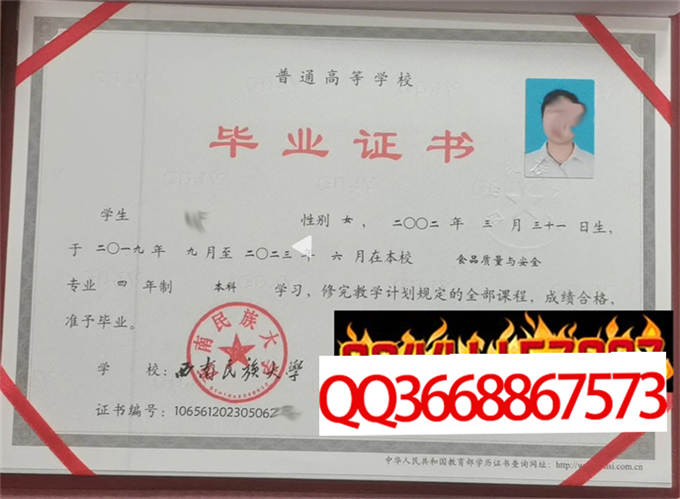 西南民族大学2023年毕业证样本