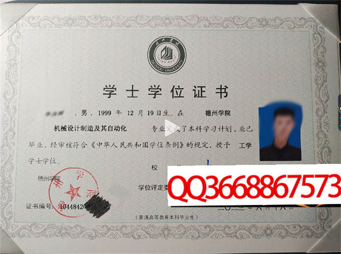 德州学院2023年学位证样本