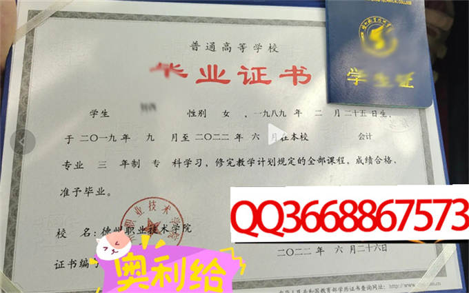 德州职业技术学院2022年毕业证样本