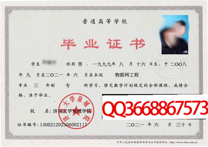 济南大学泉城学院2023年毕业证样本