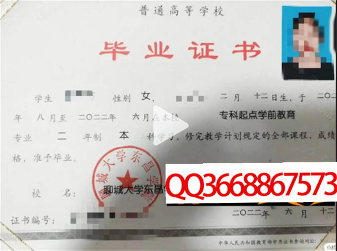 聊城大学东昌学院2022年毕业证样本