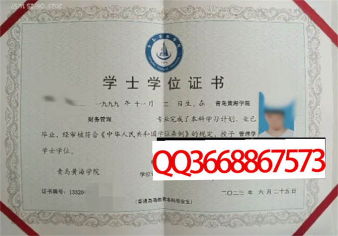 青岛黄海学院2022年学位证样本
