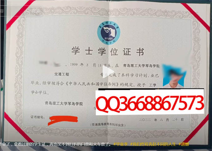 青岛理工大学琴岛学院2022年学位证样本