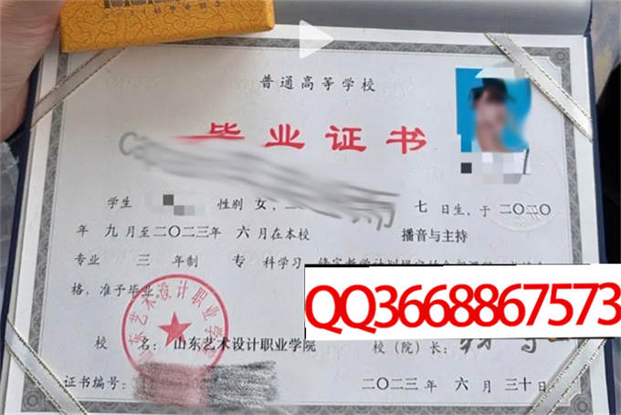 山东艺术设计职业学院2023年毕业证样本