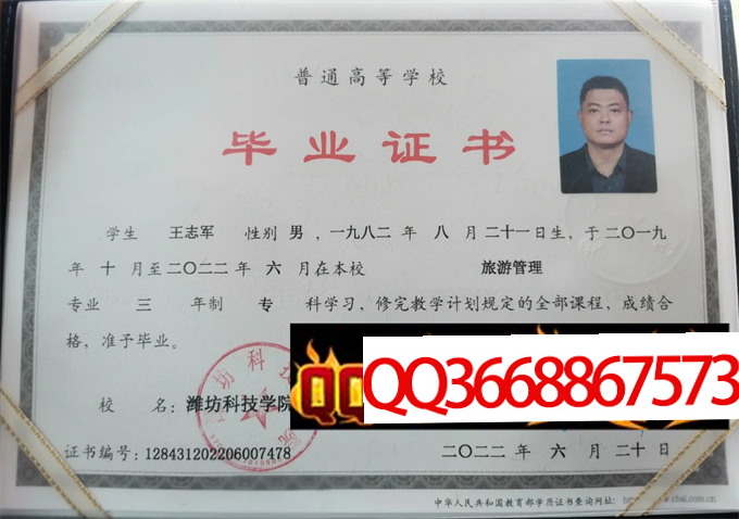 潍坊科技学院2022年毕业证样本