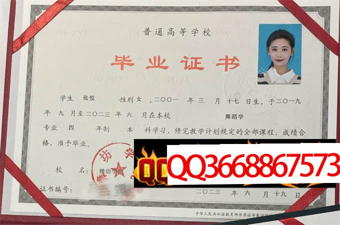 潍坊学院2023年毕业证样本