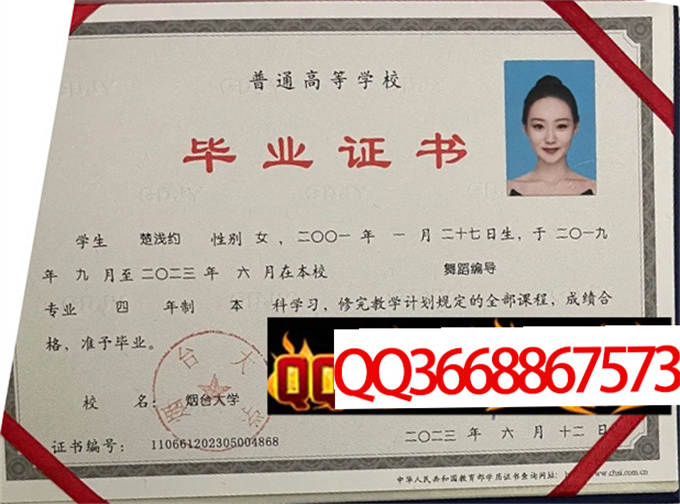 烟台大学2023年毕业证样本