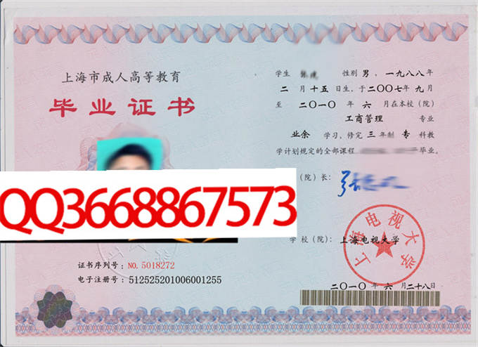 上海电视大学2010年毕业证样本
