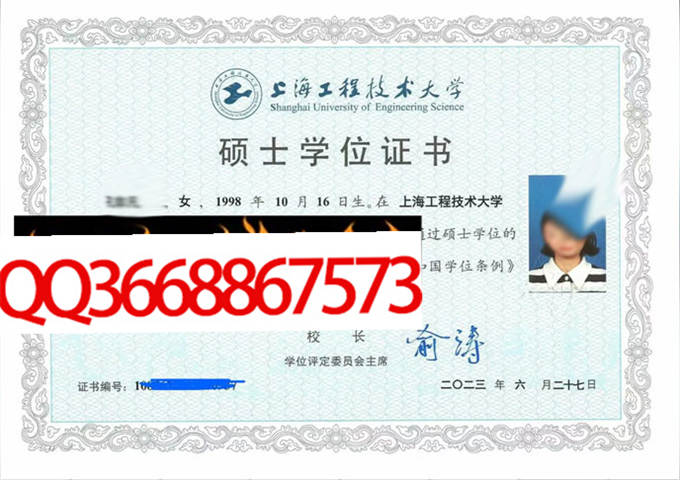 上海工程技术大学2023年硕士学位证样本