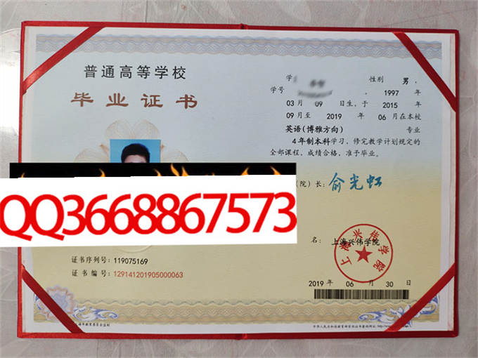上海兴伟学院2019年毕业证样本