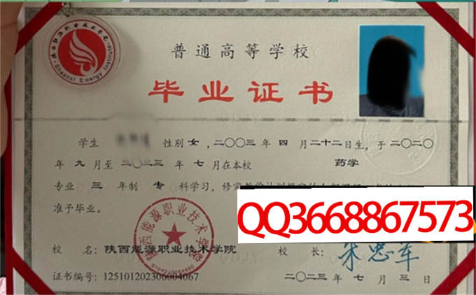 陕西能源职业技术学院2023年毕业证样本