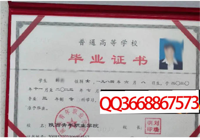 陕西青年职业学院2023年毕业证样本