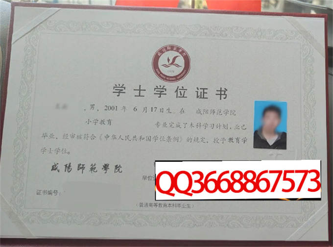 咸阳师范学院2023年学位证样本