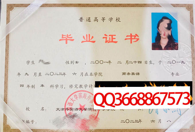 天津外国语大学滨海外事学院2023年毕业证样本