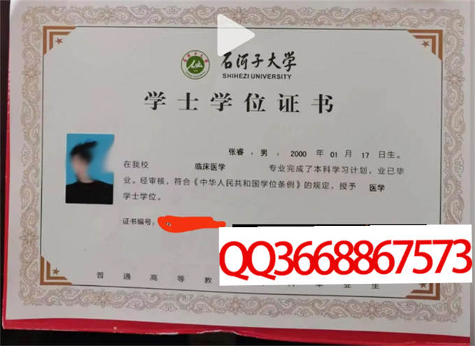 石河子大学2023年学位证样本