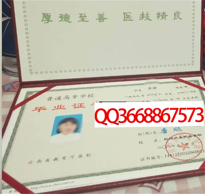 红河卫生职业学院2022年毕业证样本