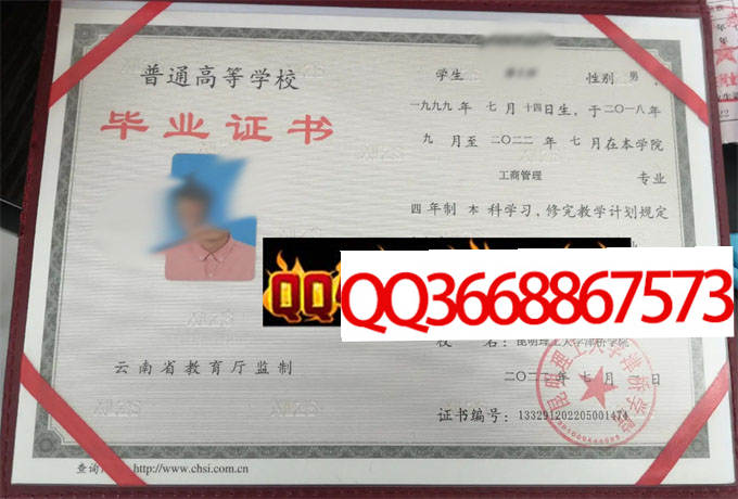 昆明理工大学津桥学院2022年毕业证样本