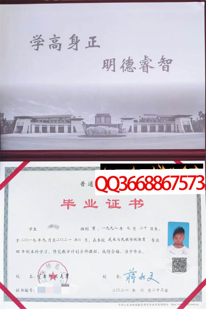 云南师范大学2021年毕业证样本