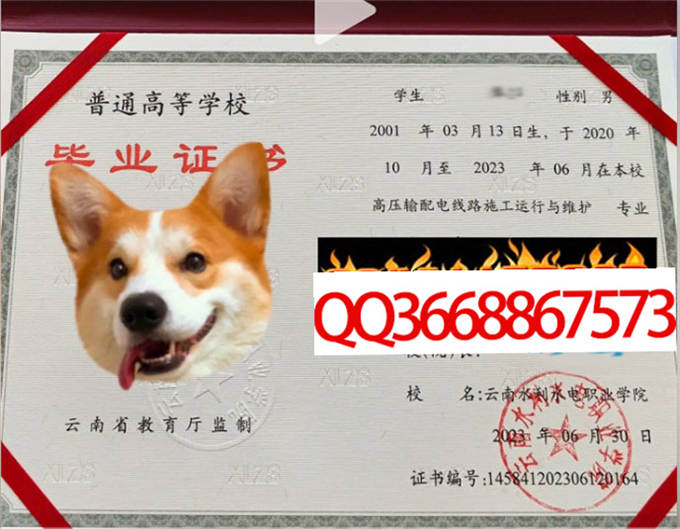 云南水利水电职业学院2023毕业证样本