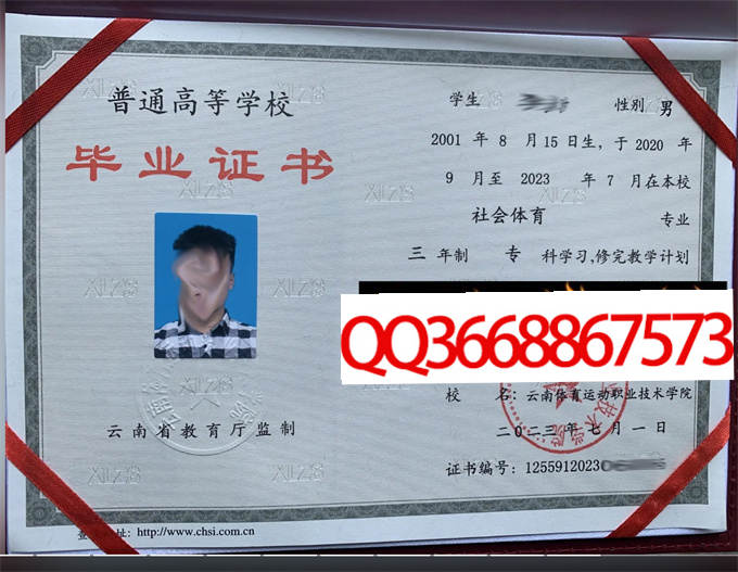 云南特殊教育职业学院2023年毕业证样本